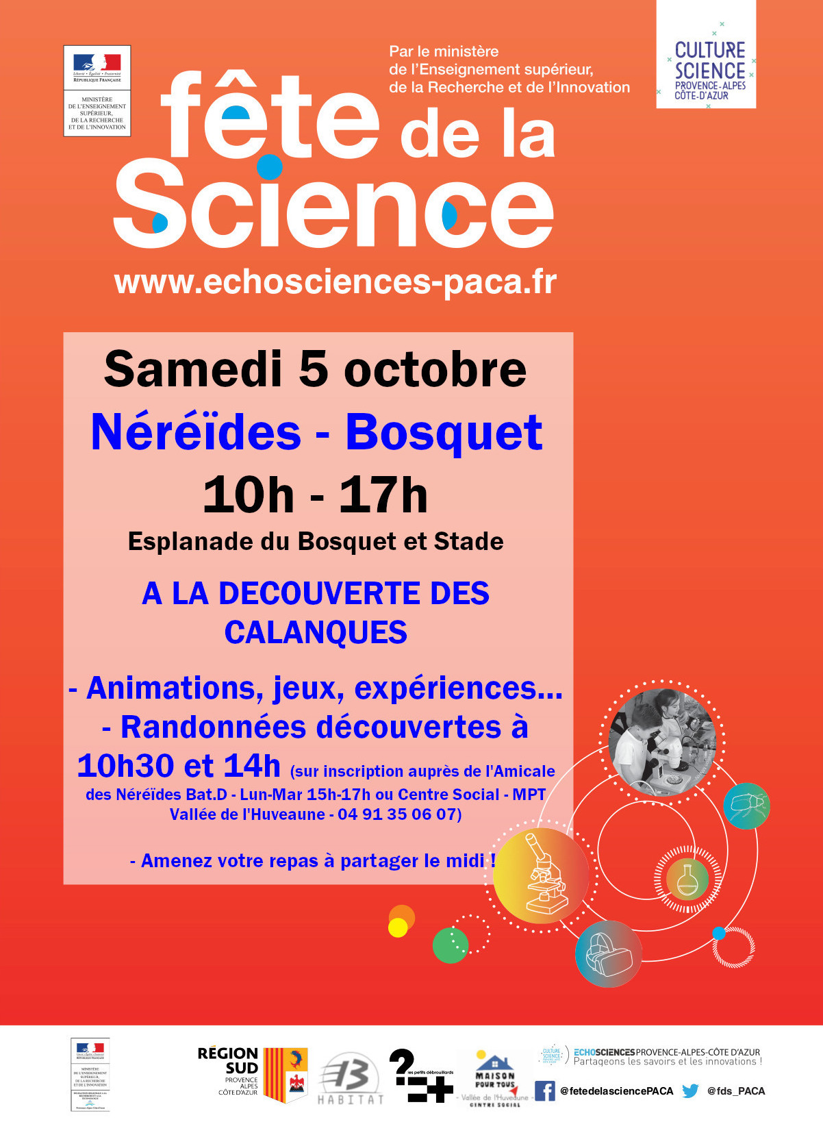 Fête de la science aux Néréïdes - Bosquet le 5 octobre